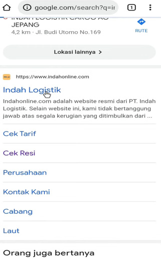 Website Indah Logistik Cargo