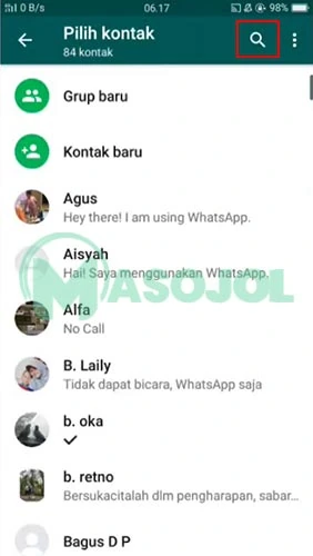 Cara Cek Resi SiCepat via WhatsApp Tekan Icon Pencarian